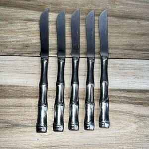 Supreme Cutlery Japan Bamboo Stainless Flatware Knives Vintage Set Of 5 Flatware